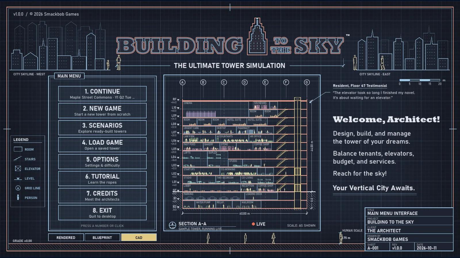 The main menu in CAD.