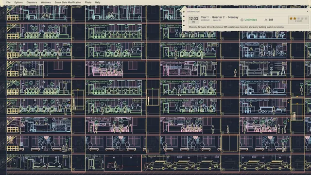 A 2D tower in CAD.